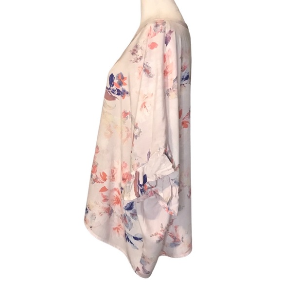 ODDY V-neck Button Front Floral Rayon Blouse Size S/M - Picture 2 of 9